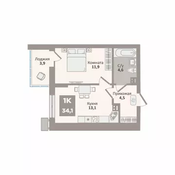 1-к кв. Курганская область, Курган Заозерный жилрайон, 12-й мкр, 2 ...