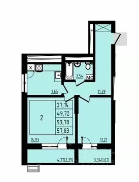 2-к кв. Башкортостан, Уфа Затон-Восточный жилрайон, Новаленд мкр,  ...