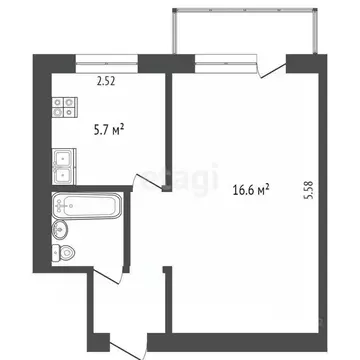 1-к кв. Вологодская область, Вологда Мишкольцская ул., 11 (29.4 м)