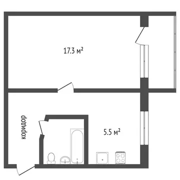 1-комнатная квартира: Воронеж, улица Домостроителей, 9 (31 м)
