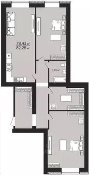 3-к кв. Ульяновская область, Ульяновск ул. Тимирязева, 48А (88.4 м)