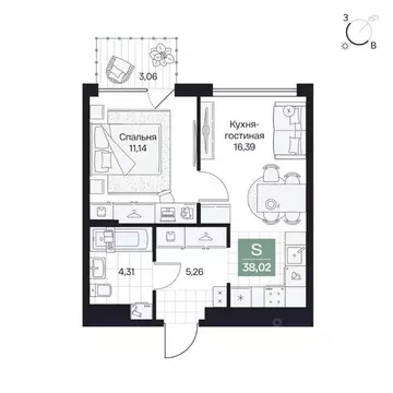 1-к кв. Волгоградская область, Волгоград просп. Имени В.И. Ленина, 59Г ...