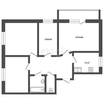 4-комнатная квартира: Чернушка, улица Мира, 19 (69.8 м)