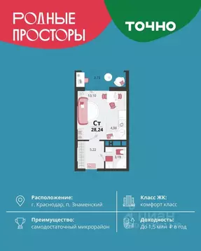 Студия Краснодарский край, Краснодар пос. Знаменский, Родные Просторы ...