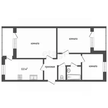 3-к кв. Ростовская область, Ростов-на-Дону просп. 40-летия Победы, 37д ...