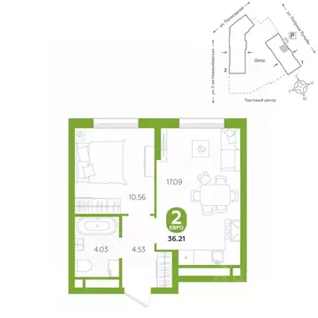 2-к кв. Свердловская область, Екатеринбург ул. Патриса Лумумбы, 4А ...