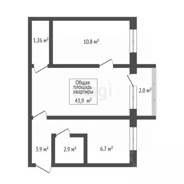 2-к кв. Томская область, Северск ул. Кирова, 14 (43.9 м)
