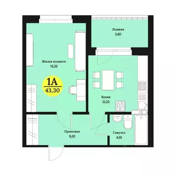 1-к кв. Ставропольский край, Ставрополь Лесная ул., 204 (43.3 м)