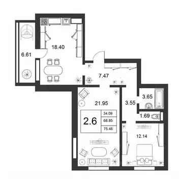 3-к кв. Новгородская область, Великий Новгород ул. Якова Павлова, 15 ...