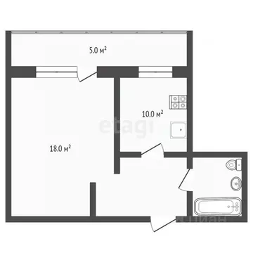 1-к кв. Тюменская область, Тюмень ул. Казачьи луга, 11 (33.0 м)