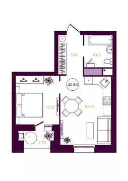 1-к кв. Ханты-Мансийский АО, Сургут ул. Александра Усольцева, 21 ...