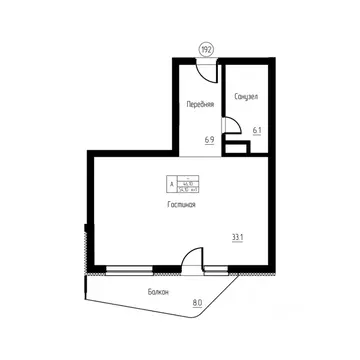 Студия Калининградская область, Светлогорск ул. Верещагина, 8 (54.1 м)