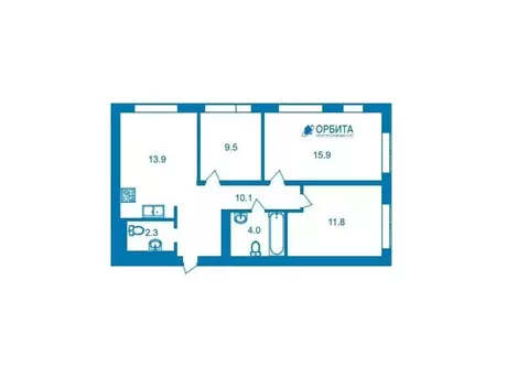 3-комнатная квартира: Тюмень, улица Ветеранов Труда, 36к1 (67.7 м)