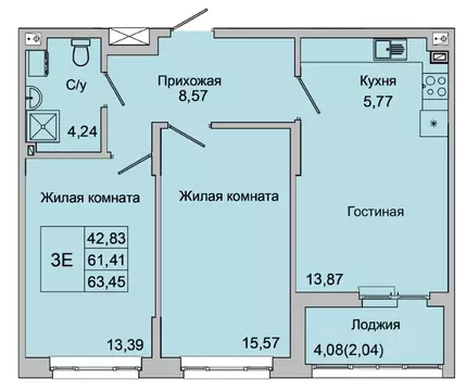 3-к кв. Ростовская область, Батайск ул. Булгакова, 11 (63.45 м)