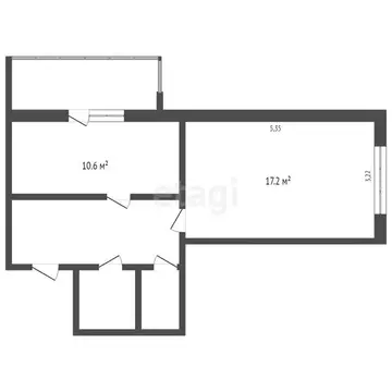 1-комнатная квартира: Бердск, улица Красная Сибирь, 95 (41.3 м)