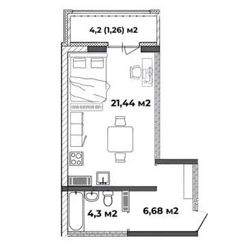 Студия Ярославская область, Ярославль ул. Старая Костромская, 4 (33.68 ...
