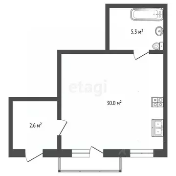 1-к кв. Ярославская область, Ярославль ул. Ньютона, 30к2 (35.9 м)