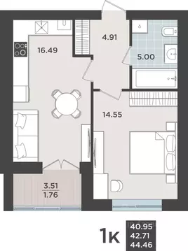 1-к кв. Калининградская область, Калининград Невский Парк жилой ...