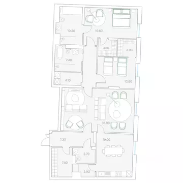 2-к кв. Москва Софийская наб., 34С3 (146.5 м)