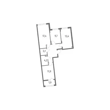 3-к кв. Калининградская область, Калининград пос. Лермонтовский, ул. ...