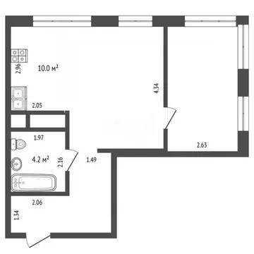 1-к кв. Московская область, Люберцы ул. Гоголя, 3 (42.9 м)
