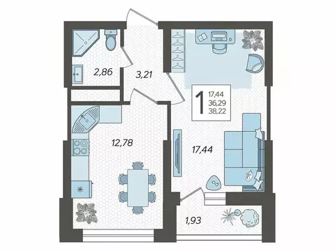 1-комнатная квартира: Сочи, микрорайон Бытха, Ясногорская улица, ...