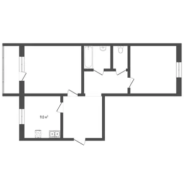 2-комнатная квартира: Волгореченск, улица имени 50-летия Ленинского ...