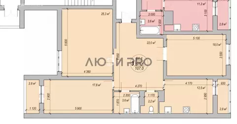 3-комнатная квартира: Энгельс, проспект Фридриха Энгельса, 95Б (107 м)