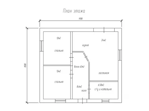 Дом в Башкортостан, Уфимский район, Булгаковский сельсовет, д. ...