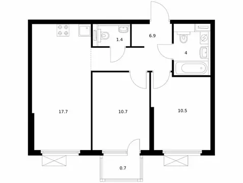 2-комнатная квартира: деревня Новое Девяткино, жилой комплекс Заречный ...