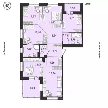 5-к кв. Иркутская область, Иркутск ул. Ивана Кочубея, 2/3 (111.0 м)