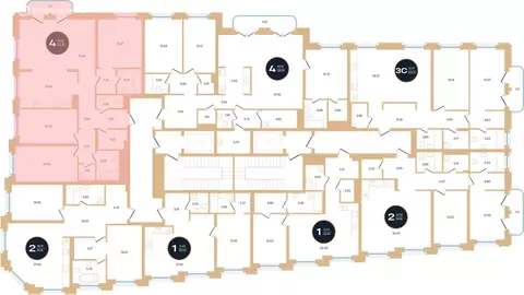 4-комнатная квартира: Уфа, жилой комплекс Зорге Премьер (133.29 м)