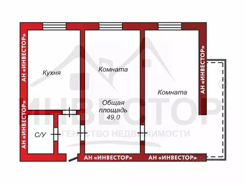 2-к кв. Челябинская область, Челябинск ул. Молодогвардейцев, 51А (48.4 ...