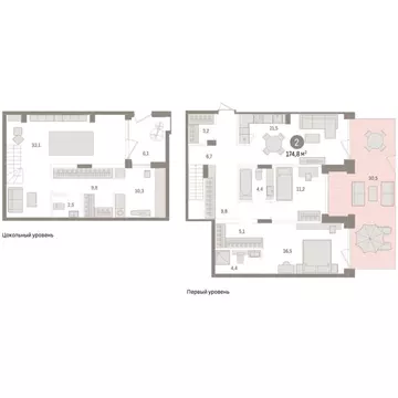 3-комнатная квартира: Тюмень, улица Муравленко, 9к1 (174.78 м)