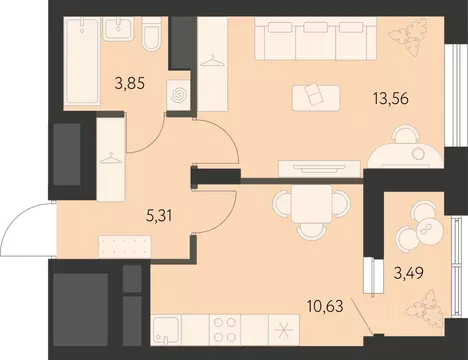 1-к кв. Свердловская область, Екатеринбург ул. Вильгельма де Геннина, ...