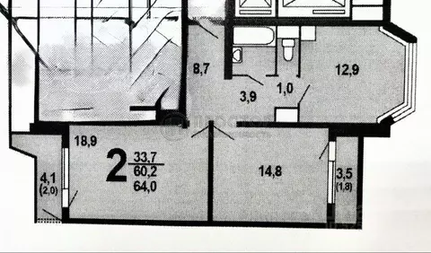2-к кв. Москва Покровская ул., 17к3 (64.0 м)