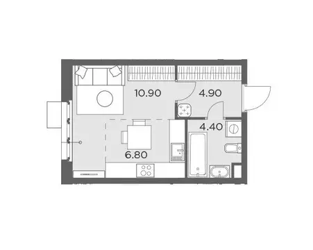 Квартира-студия: Мытищи, микрорайон 17А, ЖК Новое Медведково, к39 (27 ...