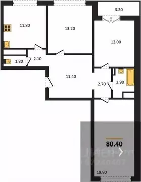3-к кв. Воронежская область, Новоусманский район, пос. Отрадное ул. ...
