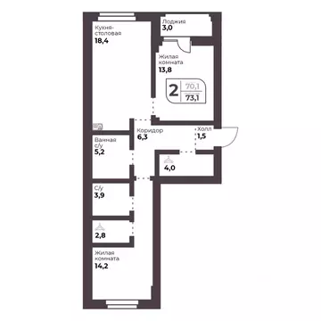 2-к кв. Челябинская область, Сосновский муниципальный округ, пос. ...