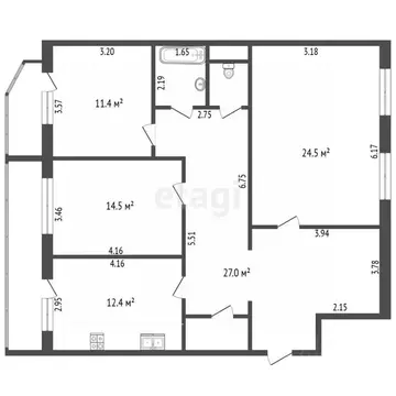 3-к кв. Марий Эл, Йошкар-Ола бул. Ураева, 3 (96.8 м)