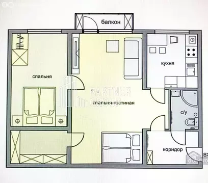 2-комнатная квартира: Новомосковск, улица Свердлова, 45Б (43.9 м)