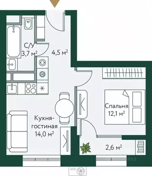 1-к кв. Волгоградская область, Волгоград Новосибирская ул., 74с1 ...