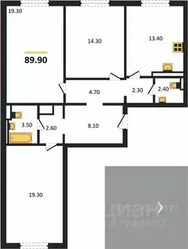 3-к кв. Воронежская область, Воронеж ул. Загоровского, 5/3 (89.9 м)