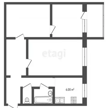 3-к кв. Владимирская область, Муром Муромская ул., 25 (49.8 м)