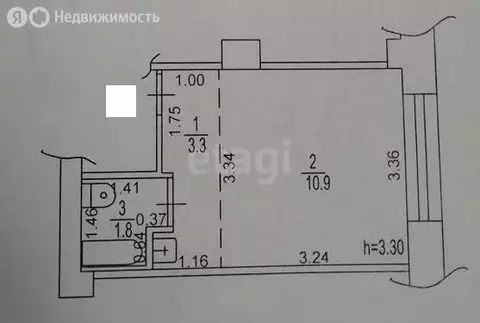 Квартира-студия: Барнаул, Северо-Западная улица, 56 (16 м)