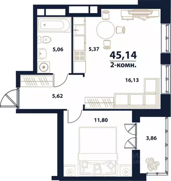 2-к кв. Ульяновская область, Ульяновск Новый Город мкр, 17-й кв-л, ...