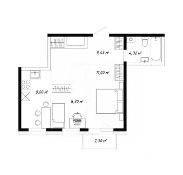 2-к кв. Иркутская область, Иркутск ул. Баррикад, 60/5 (44.0 м)