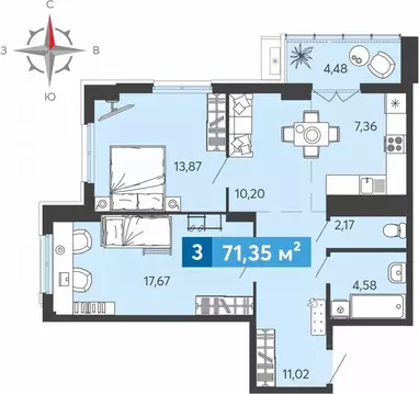 3-к кв. Пензенская область, Пензенский район, Засечный сельсовет, с. ...