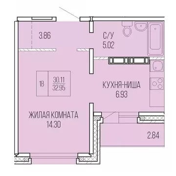 1-к кв. Архангельская область, Архангельск Карпогорская ул., 38 (32.95 ...