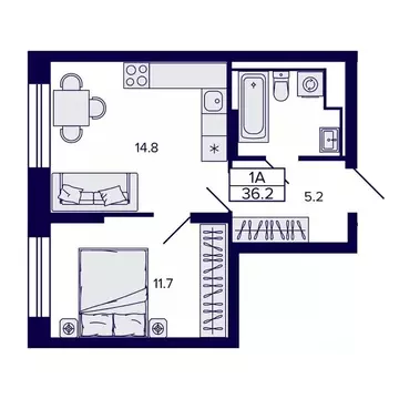 1-к кв. Хабаровский край, Хабаровск ул. Карла Маркса, 96/1 (36.19 м)